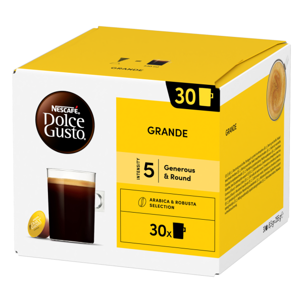 Front view of Grande (30 pods) box
