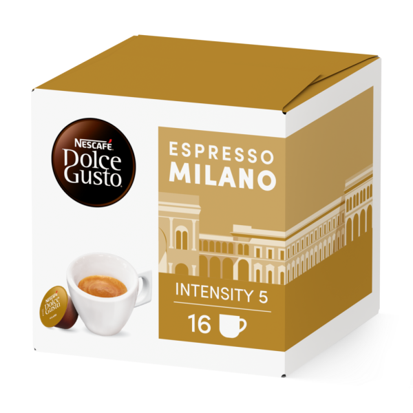 Front view of Ristretto Milano (16 pods) box